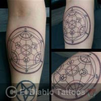 lines and dots tattoo image