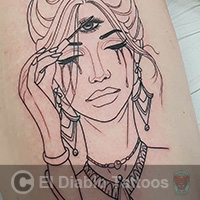 lines and dots tattoo image