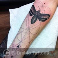 lines and dots tattoo image