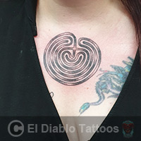 lines and dots tattoo image