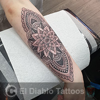 lines and dots tattoo image